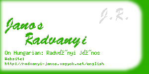 janos radvanyi business card